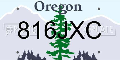 816JXC Oregon License Plate