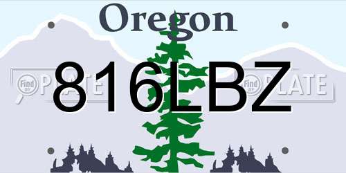 816LBZ Oregon License Plate