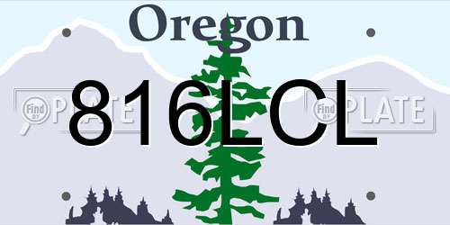 816LCL Oregon License Plate