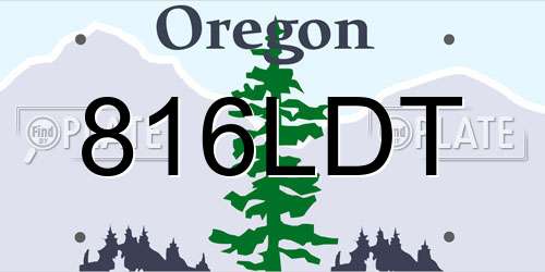 816LDT Oregon License Plate