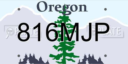 816MJP Oregon License Plate