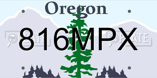 816MPX Oregon License Plate