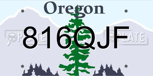 816QJF Oregon License Plate