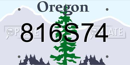 816S74 Oregon License Plate