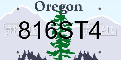 816ST4 Oregon License Plate