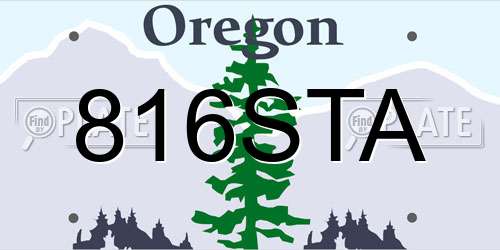 816STA Oregon License Plate