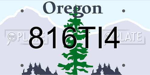 816TI4 Oregon License Plate