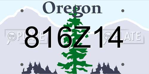 816Z14 Oregon License Plate