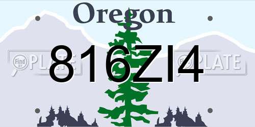 816ZI4 Oregon License Plate