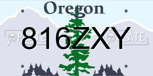 816ZXY Oregon License Plate