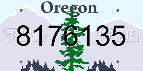 8176135 Oregon License Plate