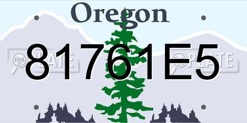 81761E5 Oregon License Plate