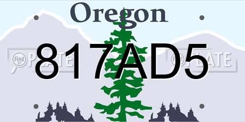 817AD5 Oregon License Plate