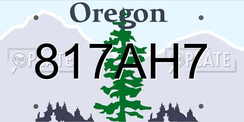 817AH7 Oregon License Plate