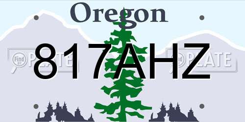 817AHZ Oregon License Plate