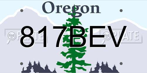 817BEV Oregon License Plate