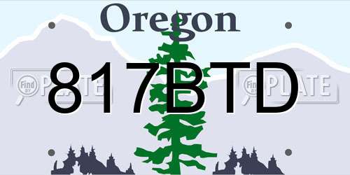 817BTD Oregon License Plate