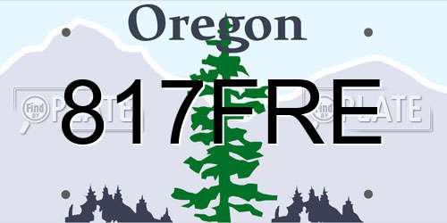 817FRE Oregon License Plate