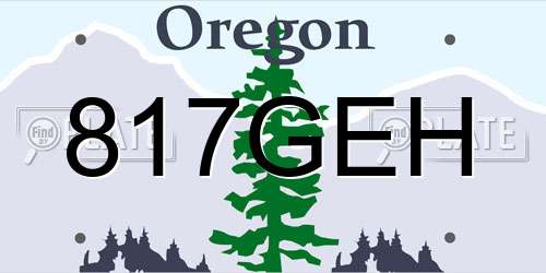 817GEH Oregon License Plate