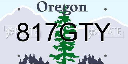 817GTY Oregon License Plate