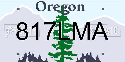 817LMA Oregon License Plate