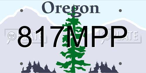 817MPP Oregon License Plate