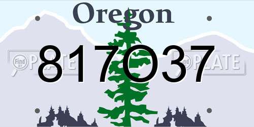 817O37 Oregon License Plate