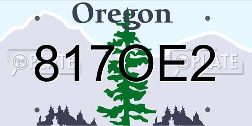817OE2 Oregon License Plate