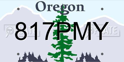 817PMY Oregon License Plate