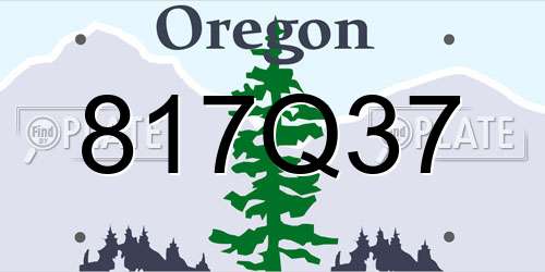817Q37 Oregon License Plate