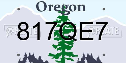 817QE7 Oregon License Plate