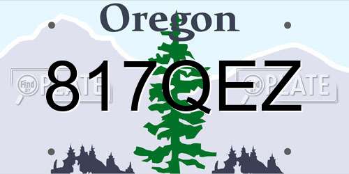 817QEZ Oregon License Plate