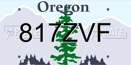 817ZVF Oregon License Plate