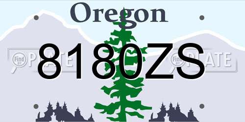 8180ZS Oregon License Plate