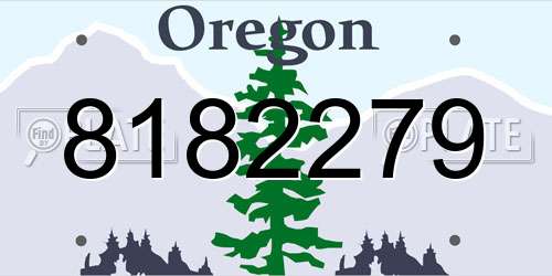 8182279 Oregon License Plate