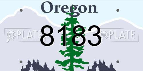 8183 Oregon License Plate