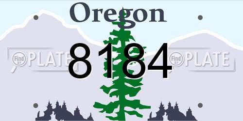 8184 Oregon License Plate