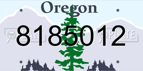 8185012 Oregon License Plate