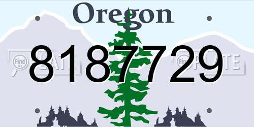 8187729 Oregon License Plate