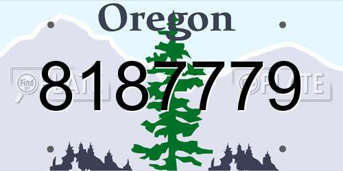 8187779 Oregon License Plate