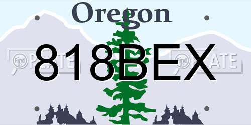 818BEX Oregon License Plate