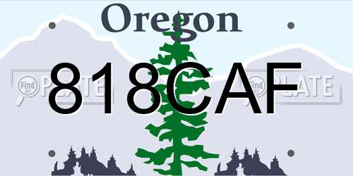 818CAF Oregon License Plate