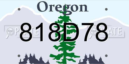 818D78 Oregon License Plate