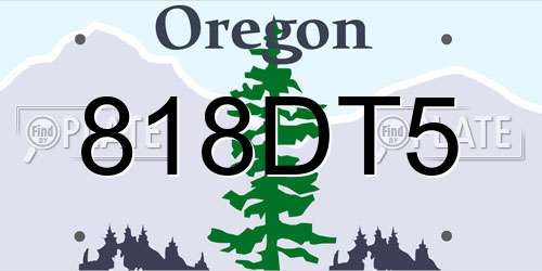 818DT5 Oregon License Plate