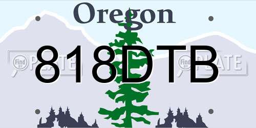 818DTB Oregon License Plate
