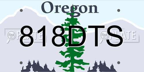 818DTS Oregon License Plate