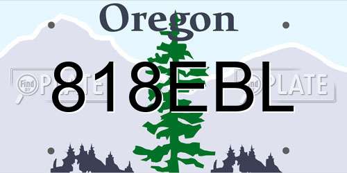 818EBL Oregon License Plate