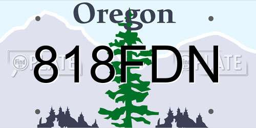 818FDN Oregon License Plate