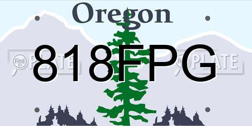 818FPG Oregon License Plate