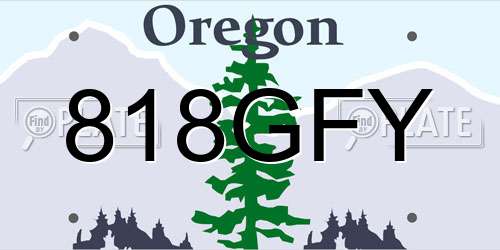 818GFY Oregon License Plate